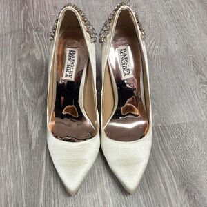Badgley Mischka Ivory Embellished Heels